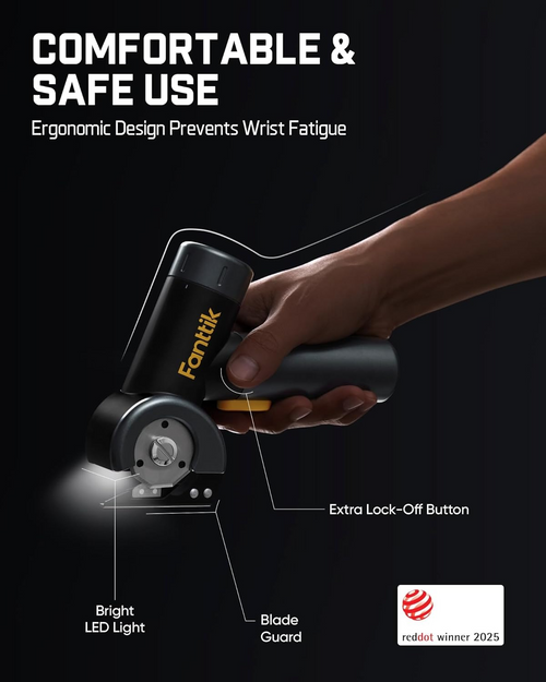 Cordless Electric Scissors, Rechargeable with LED Light & Quick Blade Swap