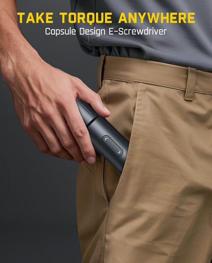 Cordless Electric Screwdriver, 5 N.m Torque, 320 RPM, LED Light, 1/4'' Hex with 5 Double-Ended Bits