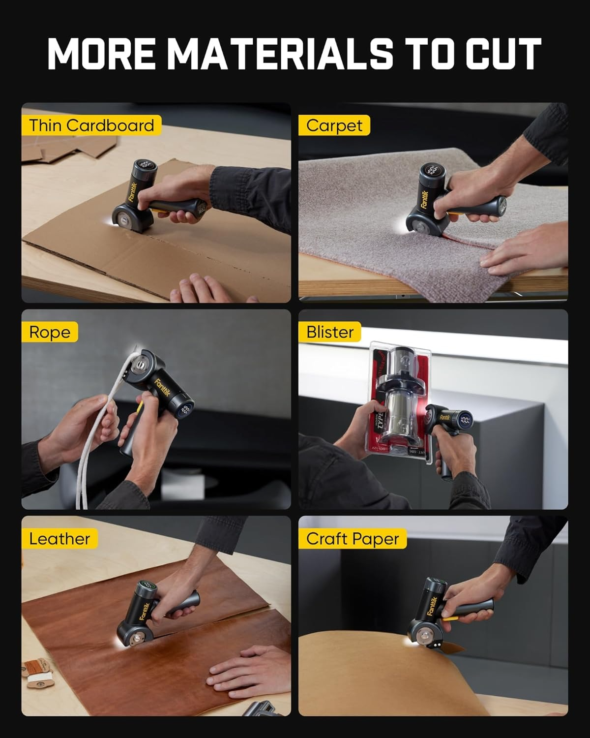 Cordless Electric Scissors, Rechargeable with LED Light & Quick Blade Swap