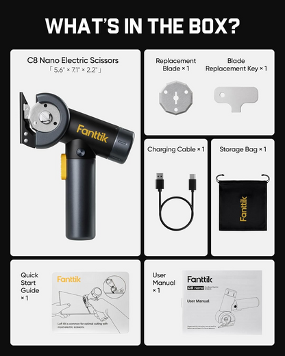 Cordless Electric Scissors, Rechargeable with LED Light & Quick Blade Swap